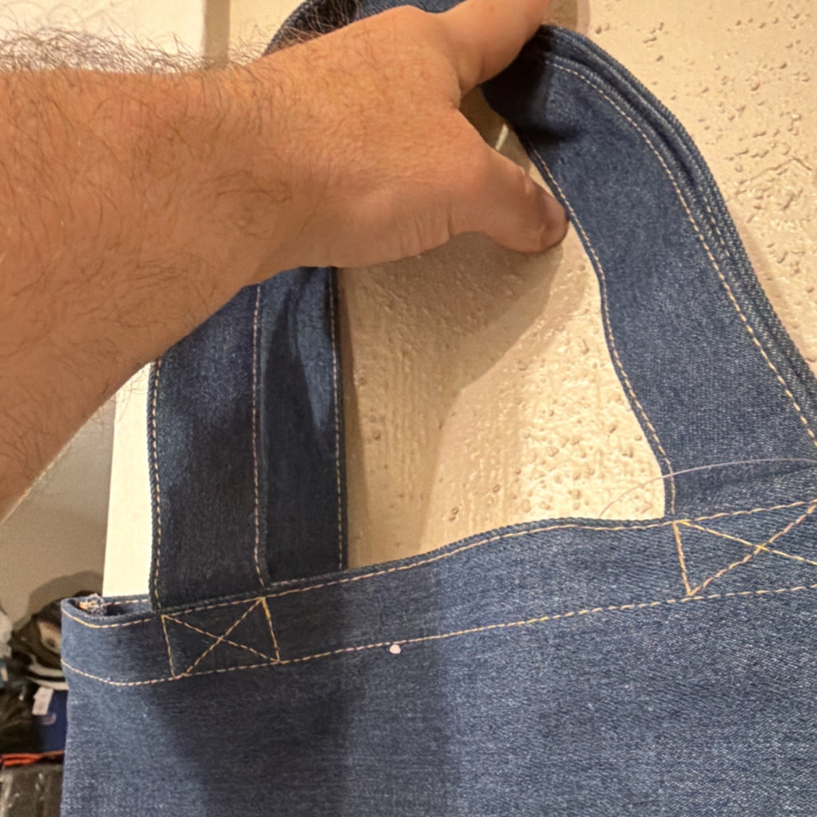 Kiehl’s Blue Canvas Foldable Tote Bag Medium All-Over Pattern New York Graphic