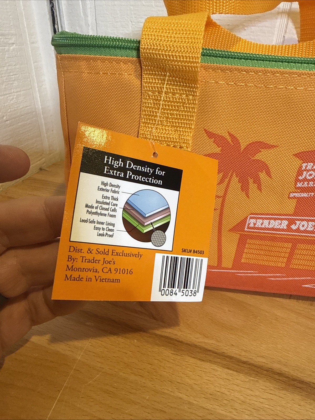Trader Joe’s 2026 Mini Insulated Tote Bag orange Sku 84503 NEW WITH TAG