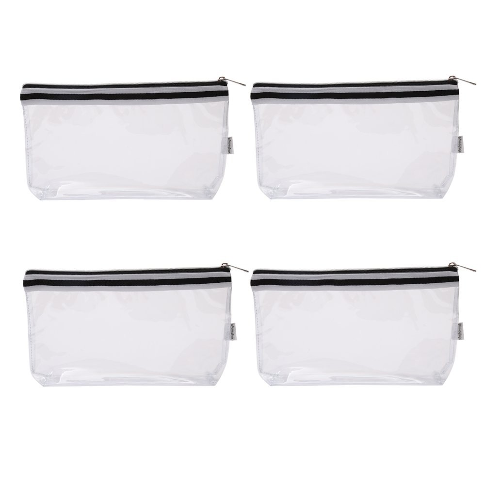 Augbunny Multi-purpose Waterproof Clear Vinyl Zippered Toiletry Large,
