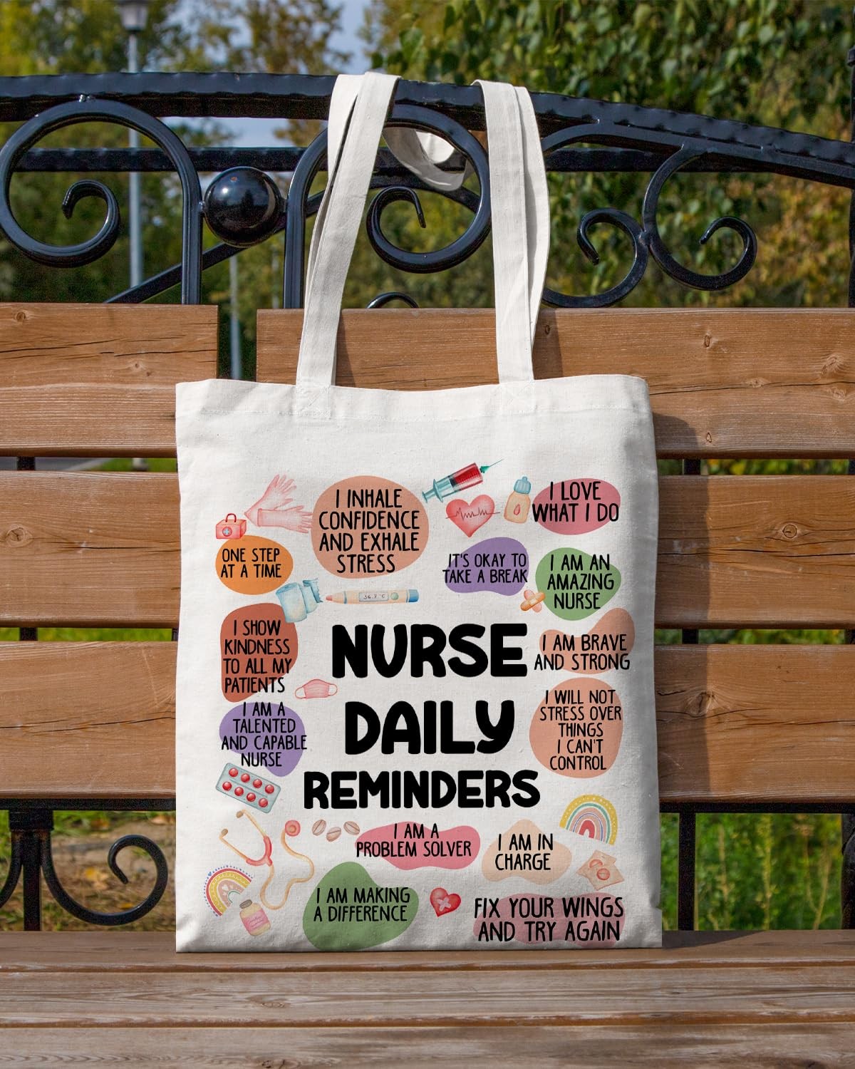 Boho Nurse Canvas Tote Bag for Aesthetic Reusable Grocery Shoulder Bag Gifts …