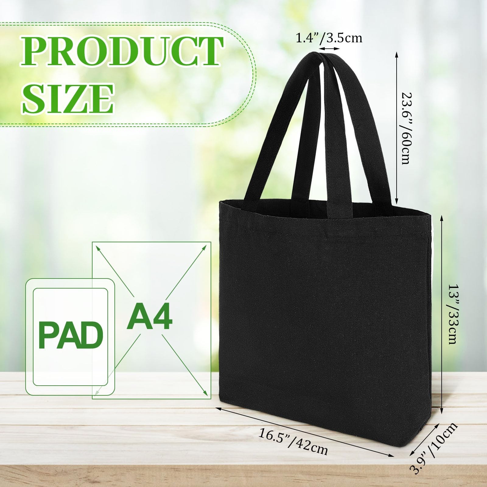 20 Pcs Canvas Tote Bags Bulk 16.5×13.4” Blank Cotton Canvas Bag with Zipper …