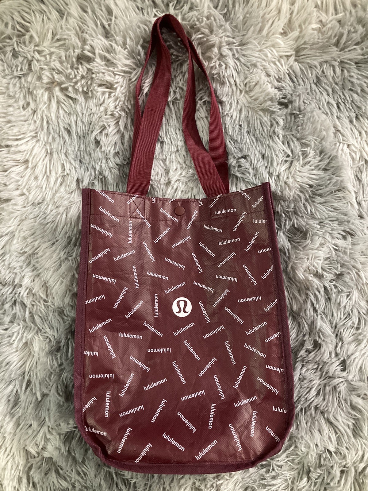 Lululemon Reusable Bag Burgundy Maroon Snap Closure
