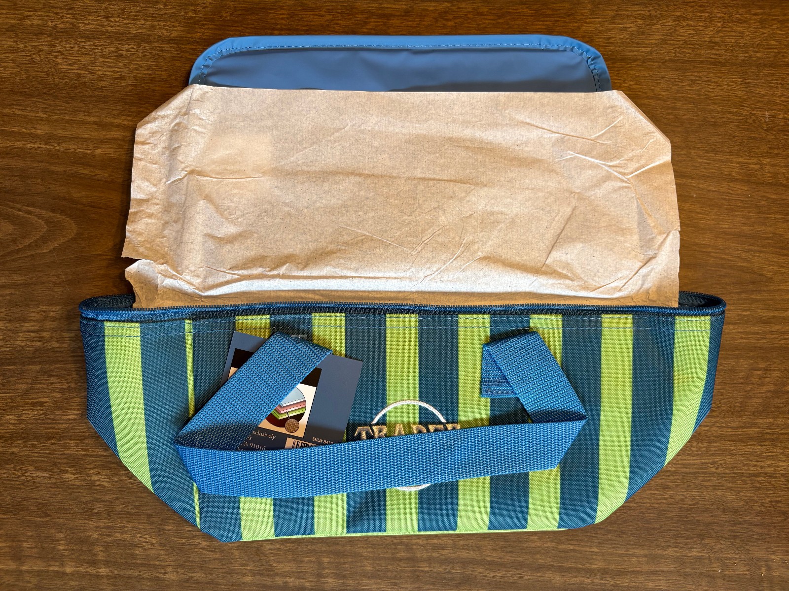 Trader Joe’s Striped Mini Insulated Bag Blue/Green NEW W/TAGS – US seller