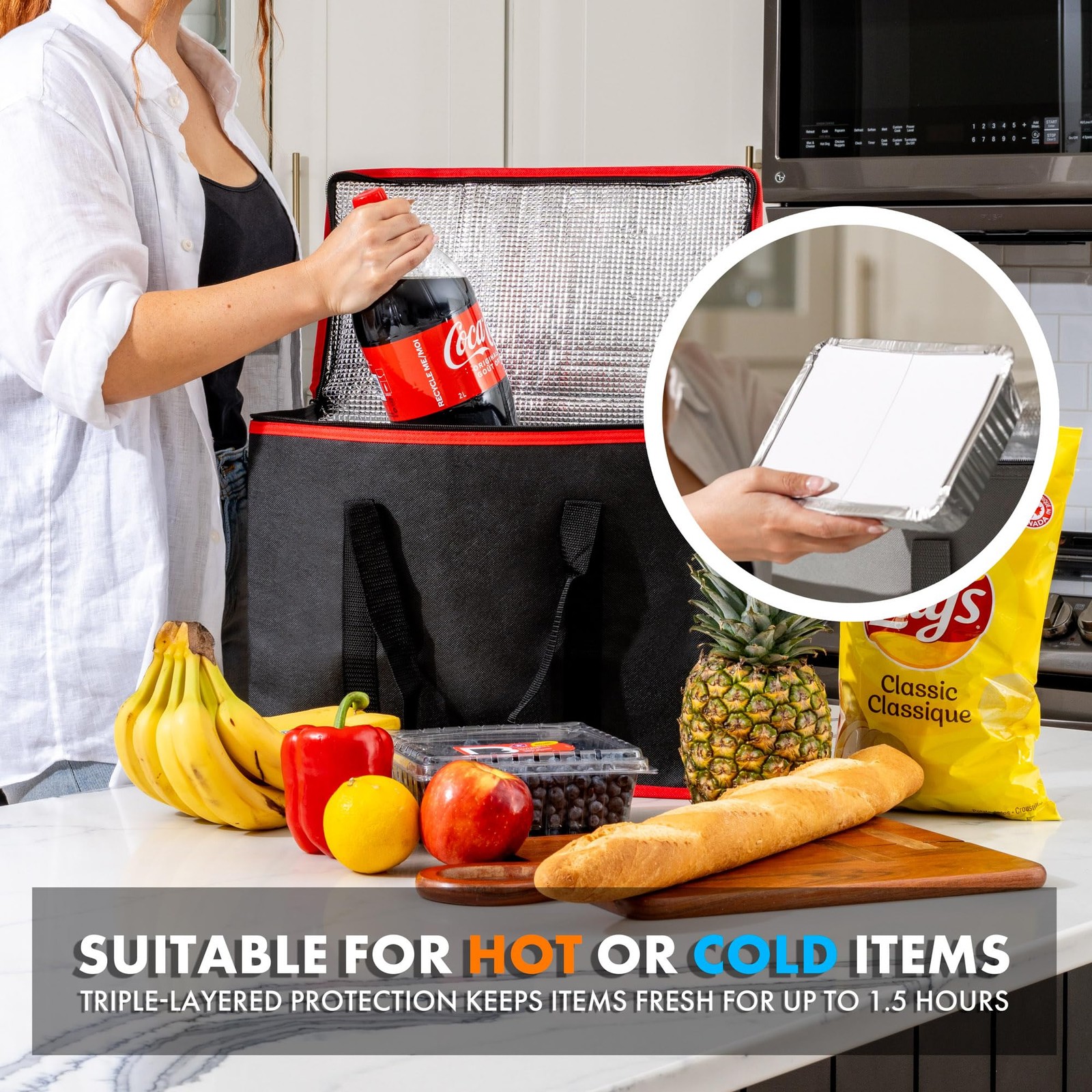 (Not Made In China) Insulated Reusable Grocery Bags, Catering and Delivery Ba…