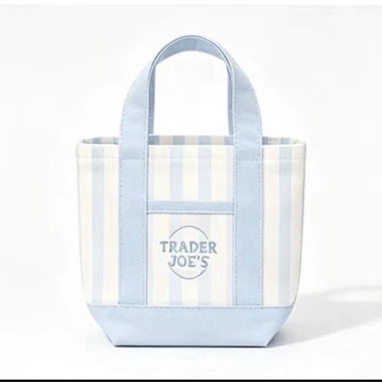 Trader Joe’s Reusable Blue & White Stripe Tote Bag, 1 qt Capacity