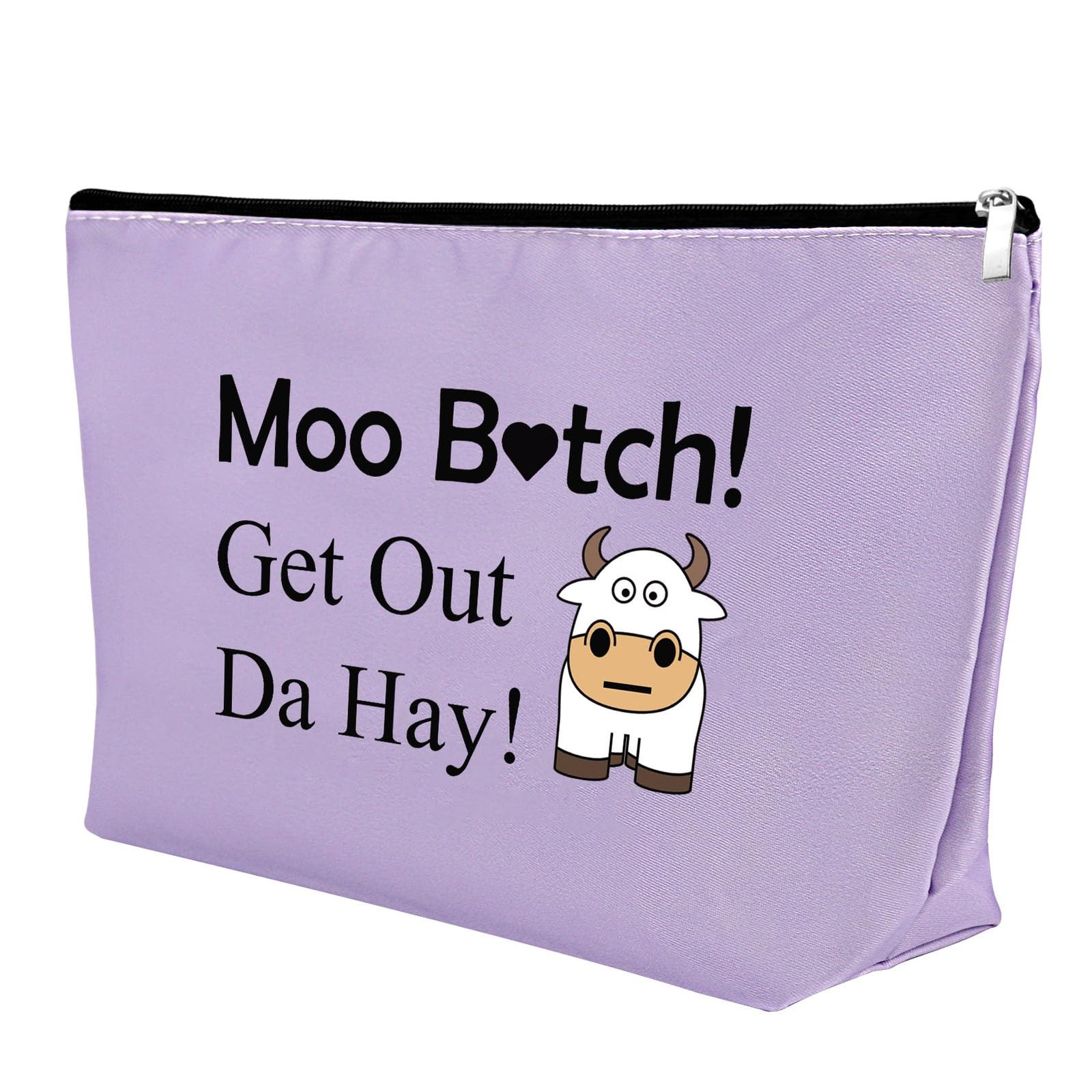 Mxrymvu Cow Lover Gift Makeup Bag Themed Gifts Cosmetic Funny Purple