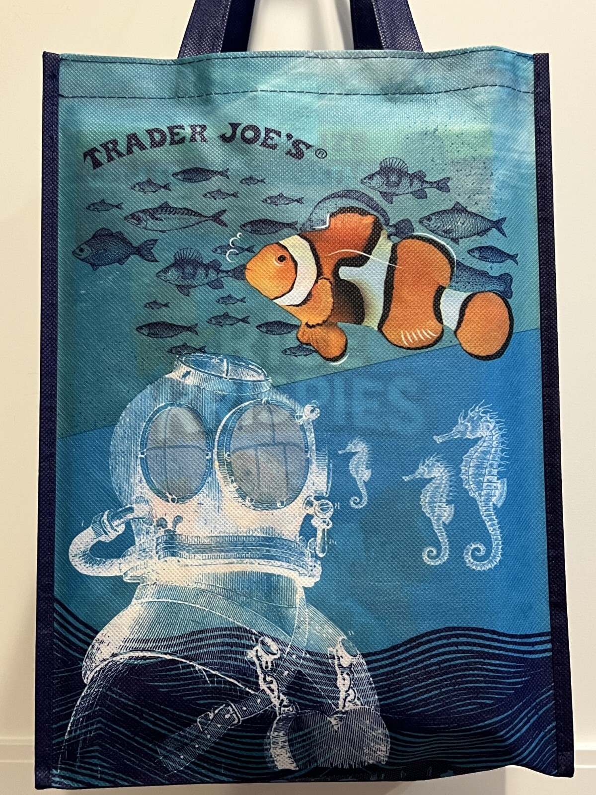 Trader Joe’s RECYCLED OCEAN Reusable Shopping Grocery Tote Bag -Collect ‘em All!