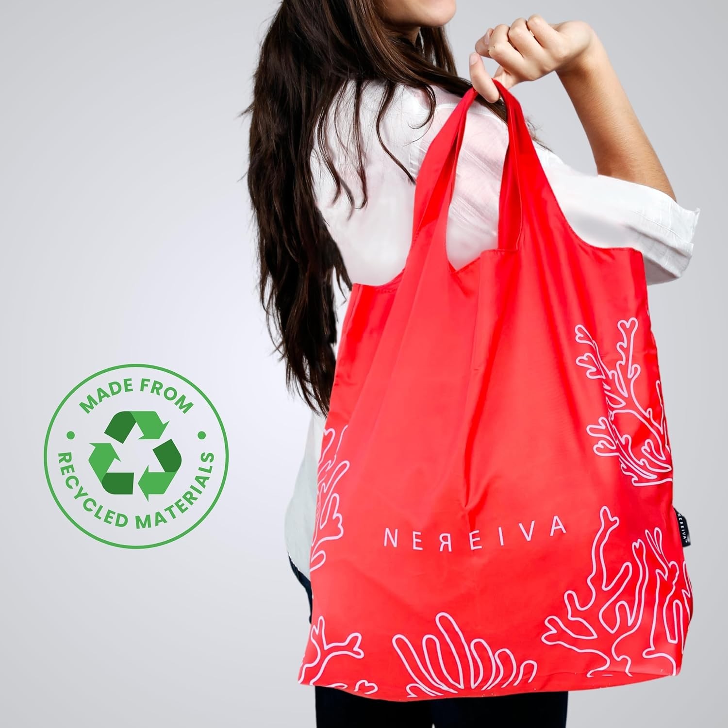 5 Pack Foldable Grocery Bags into Tiny Pouch – Large Capacity Multi-Color, Great
