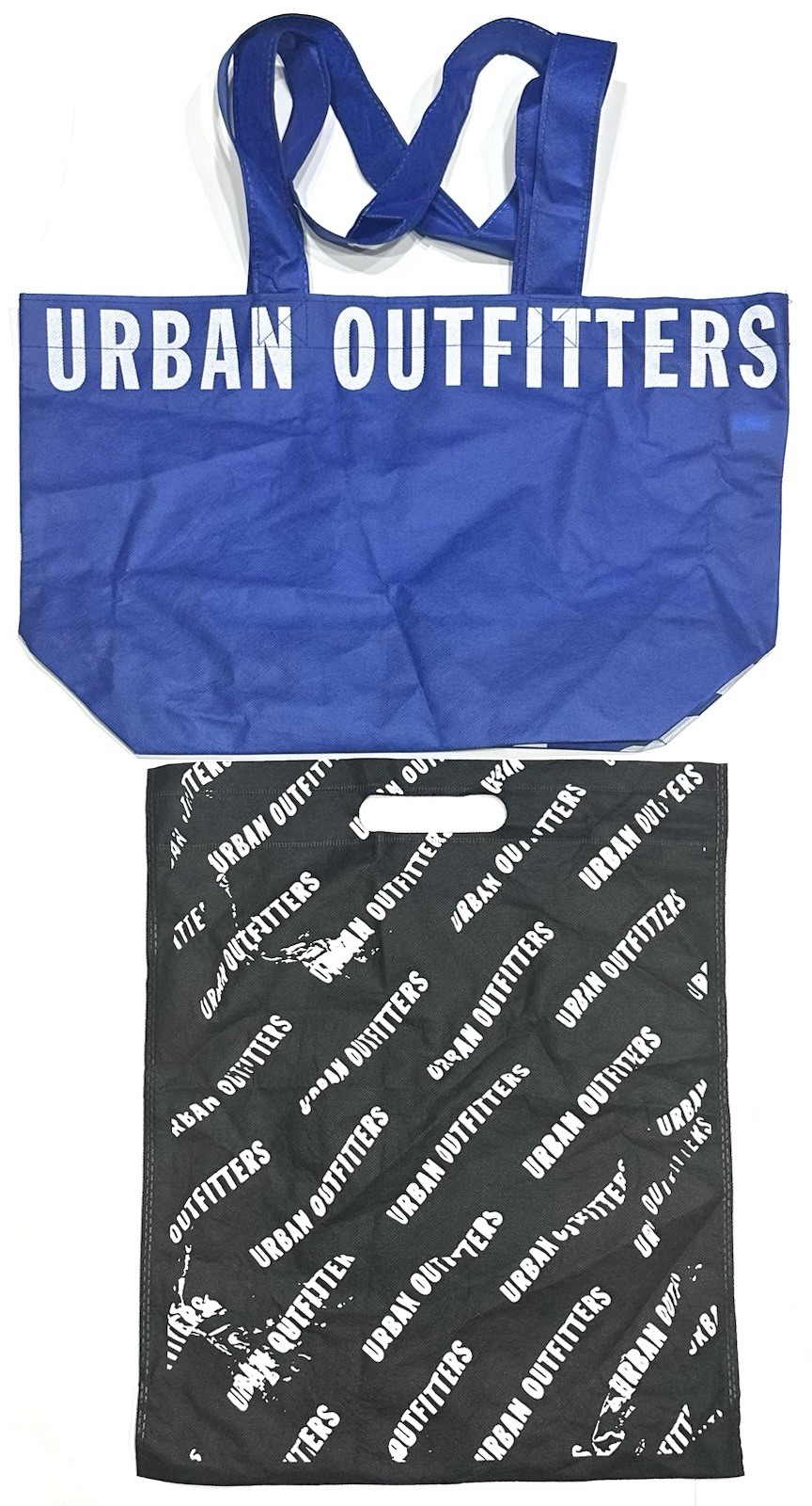 Lot of 2 URBAN OUTFITTERS Black & Blue Reusable Shopping Beach Workout Tote Bag