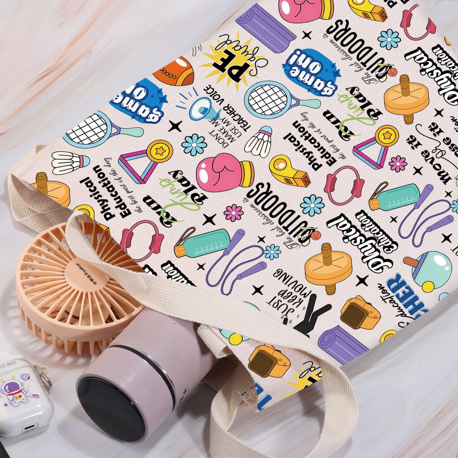 Healthy Active Tote Bag Physical Education Teacher Shopping Bag Fitness Speci…