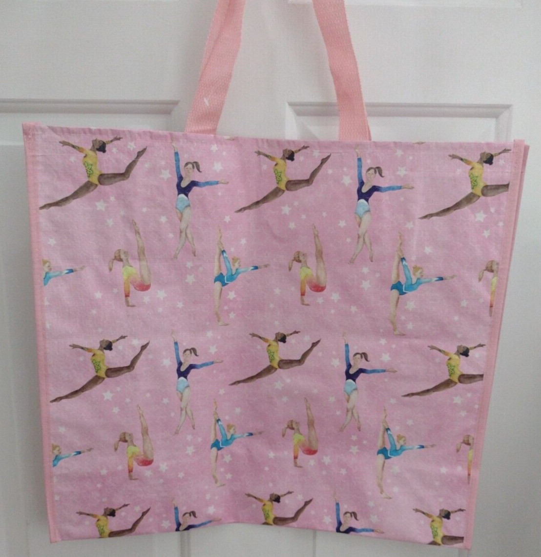TJ Maxx Eco-Friendly Shopping Bag Pink Gymnastic Print Reusable Tote