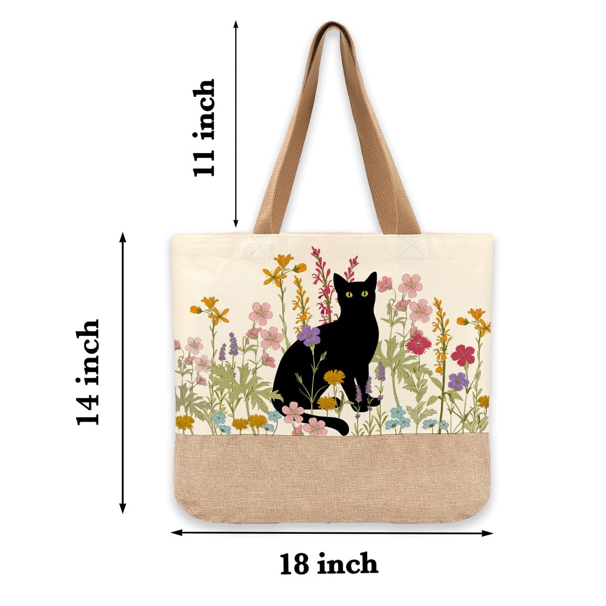 Cat Tote Bag, Cute Black Cat Gifts, Gifts for Cats Lovers Women Friends Girlf…