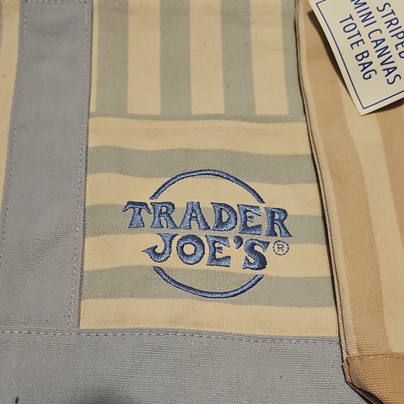 Trader Joe’s Striped Canvas Mini Tote Bag Set Of 4 Multicolor 12x12x6 in