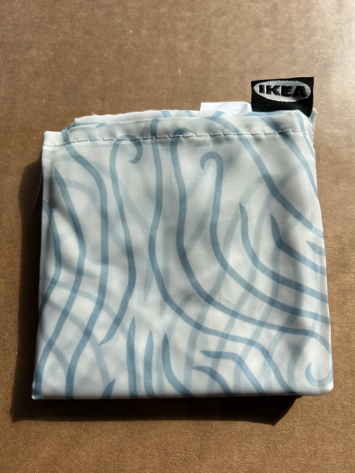 2pk IKEA SKYNKE Reusable Blue Swirl Shopping Tote Medium Folding Eco Bag (2 Pk)