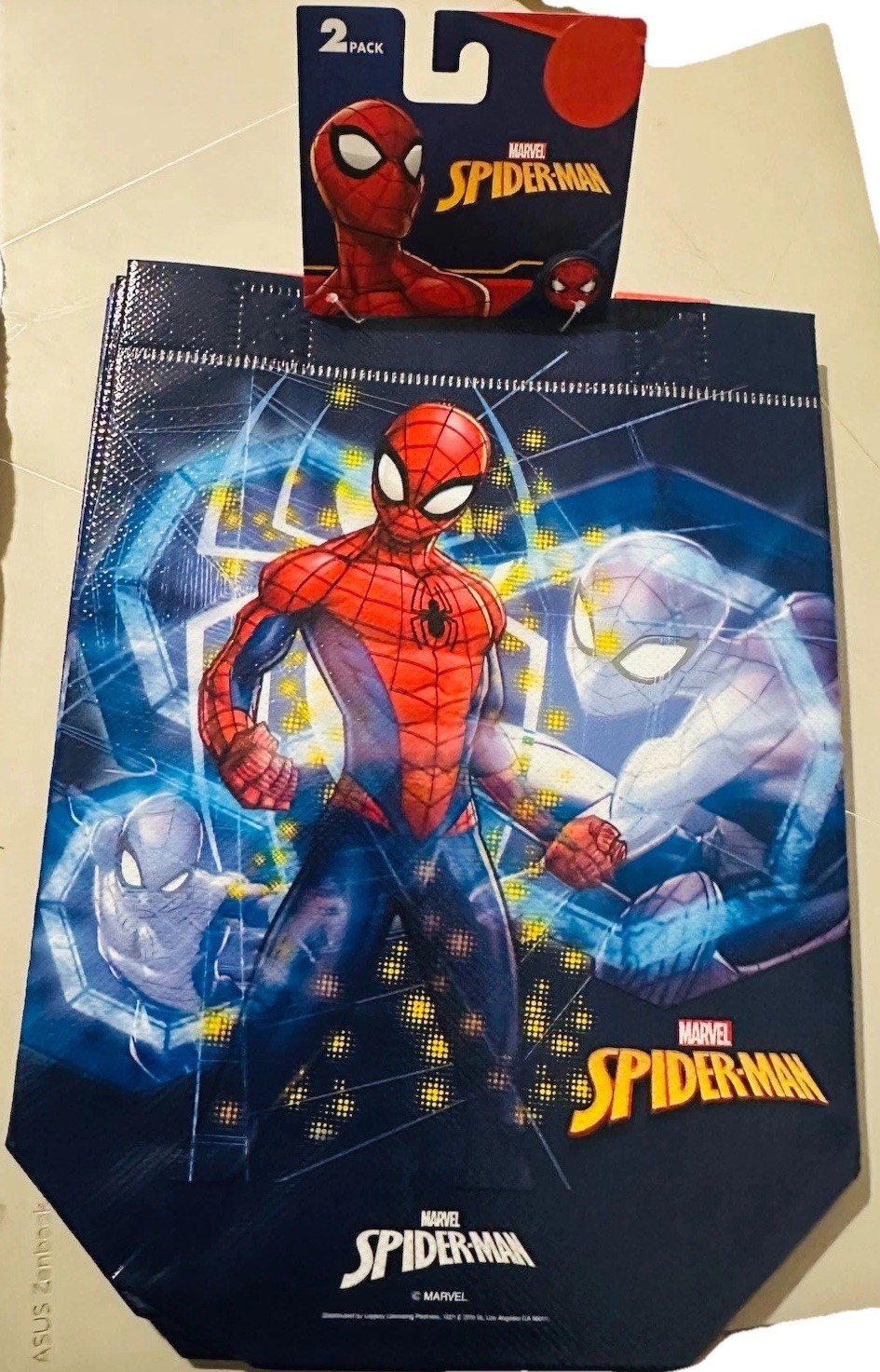 2 Pack Marvel Spider-Man 7x8x3.5 Inch Bags Kids Character Party W/Handles