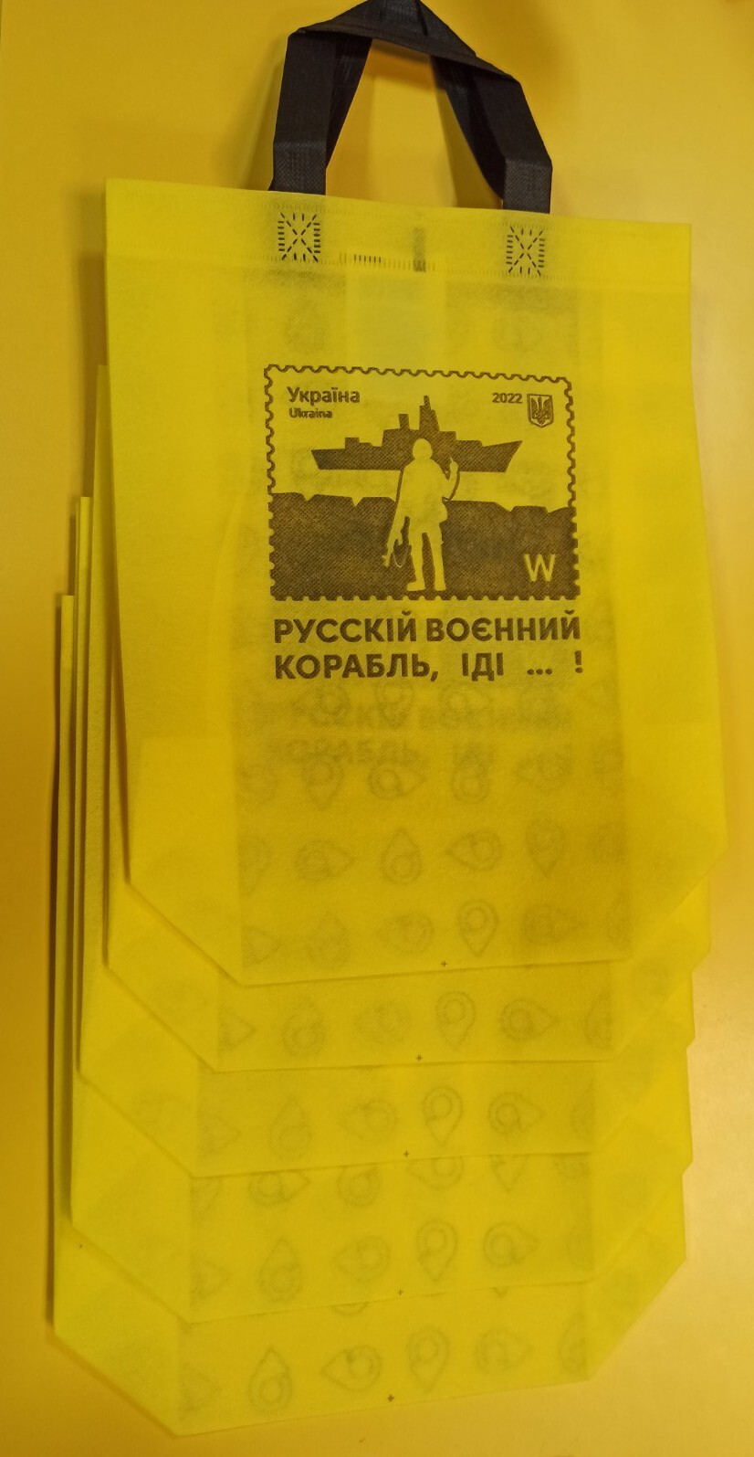 Russian Warship Reusable Shopping Bag Eco-Friendly Storage Grocery Bags 5pcs