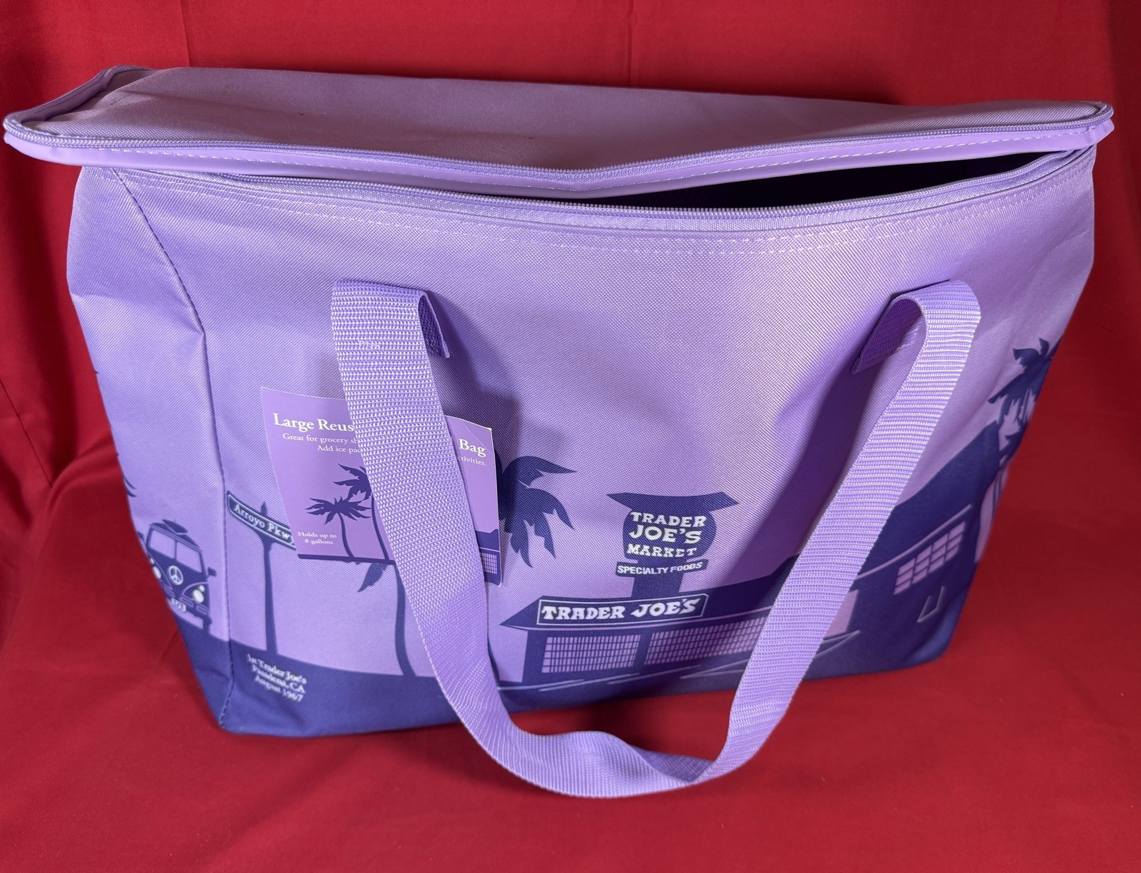 Trader Joe’s Large 8 Gal Insulated Cooler Bag PURPLE RAIN (Lavender) NWT