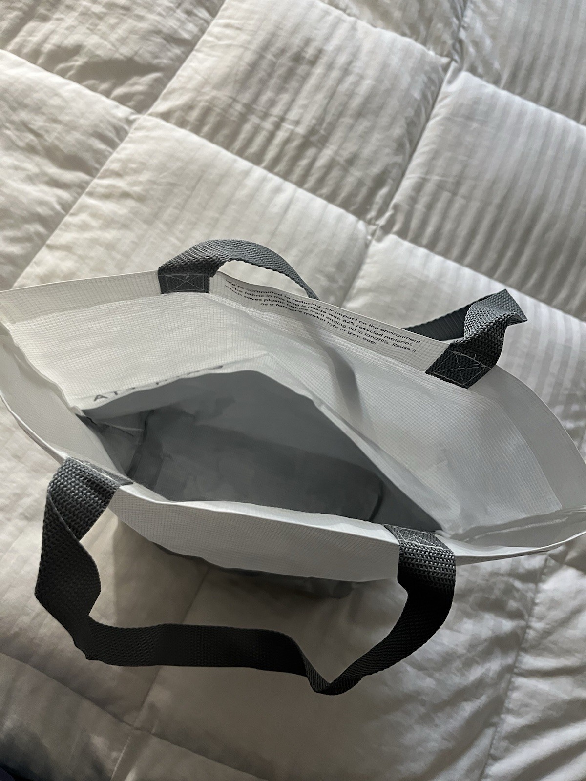 Athleta Silver Branded Metallic Reusable Bag – 12x13x5