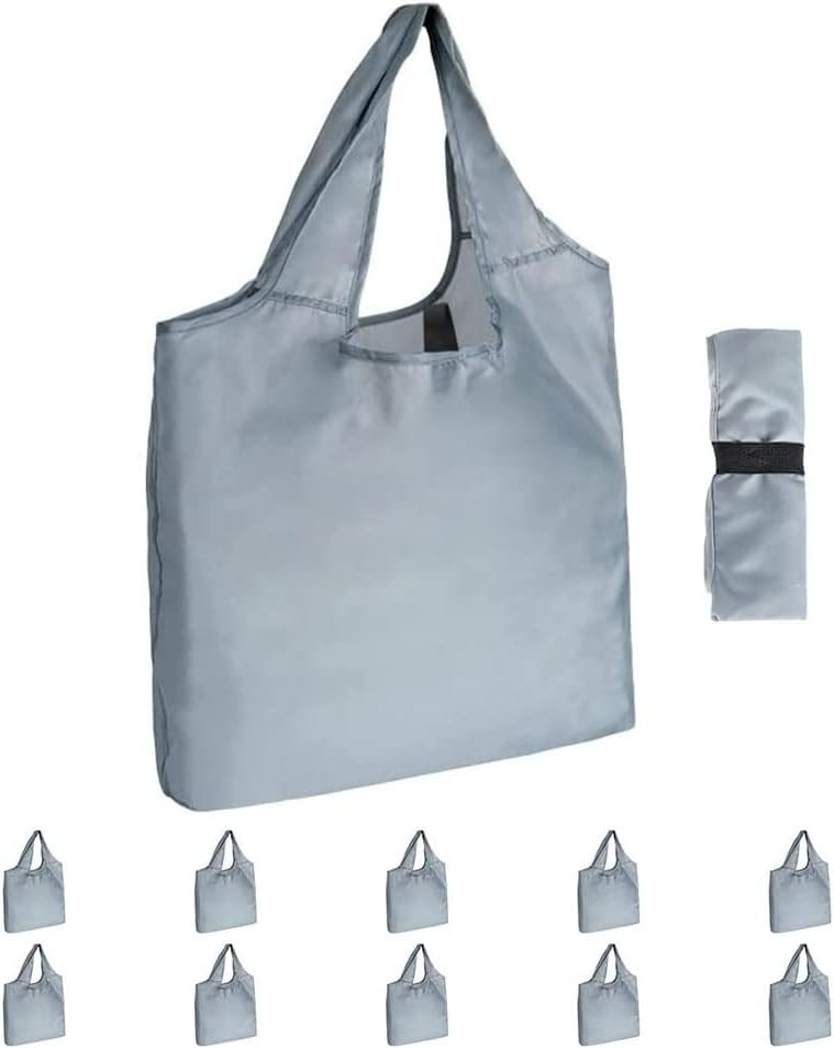 10 Pack 15×4.5×15 Inch Camo Reusable Shopping Bags W/ Handles Bulk Foldable