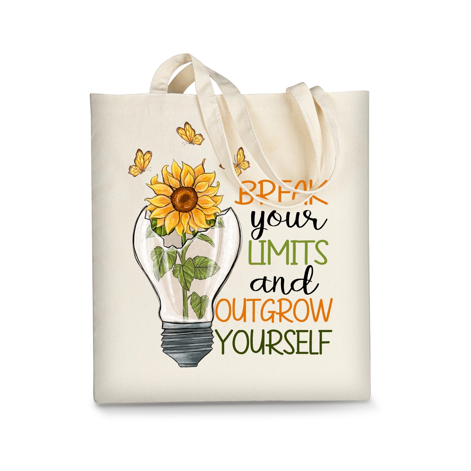 AUSVKAI Canvas Tote Bag Aesthetic for Women, Cute Large, Inspired Floral