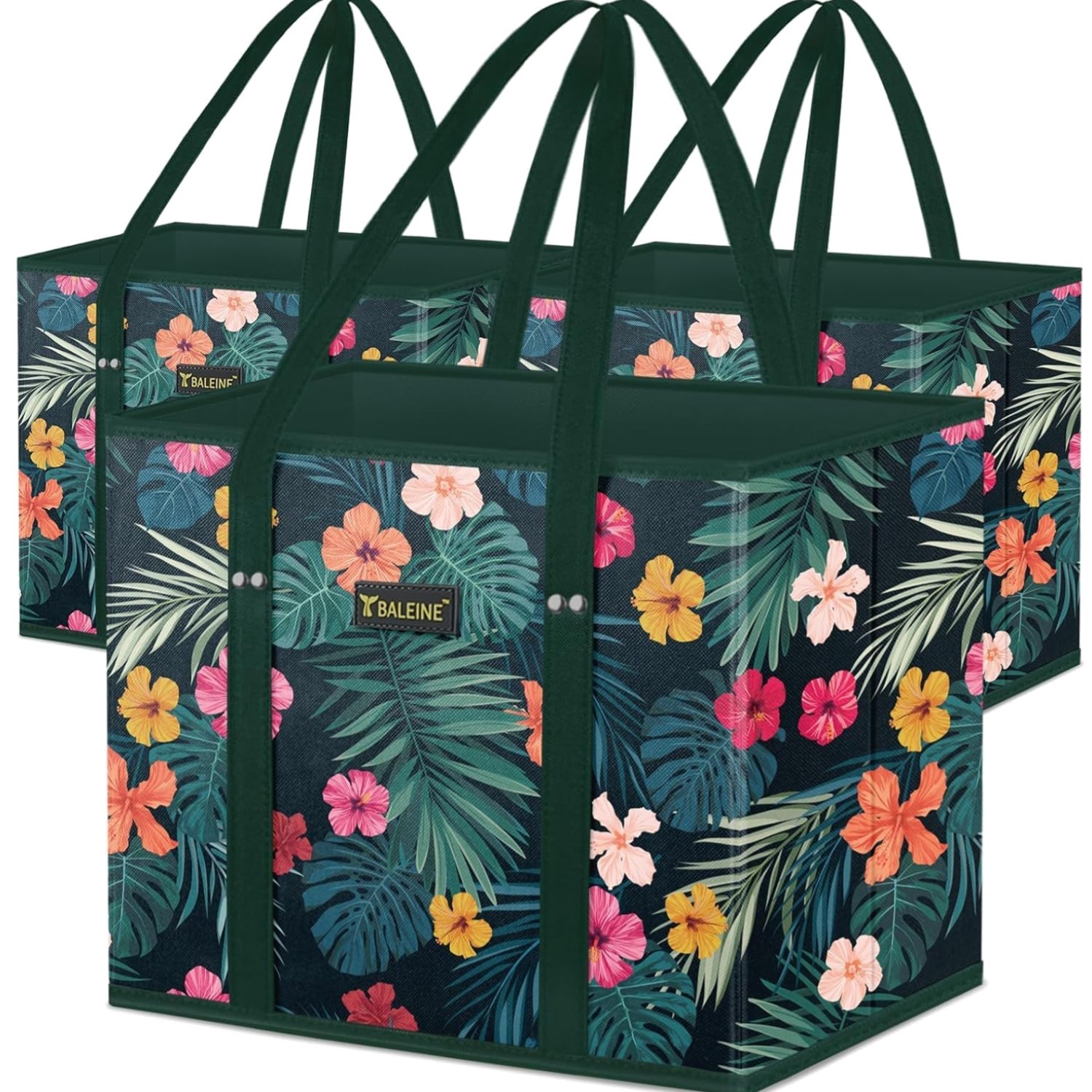 3Pk Reusable Grocery Bags, Foldable Shopping Bags for Groceries with Reinforc…