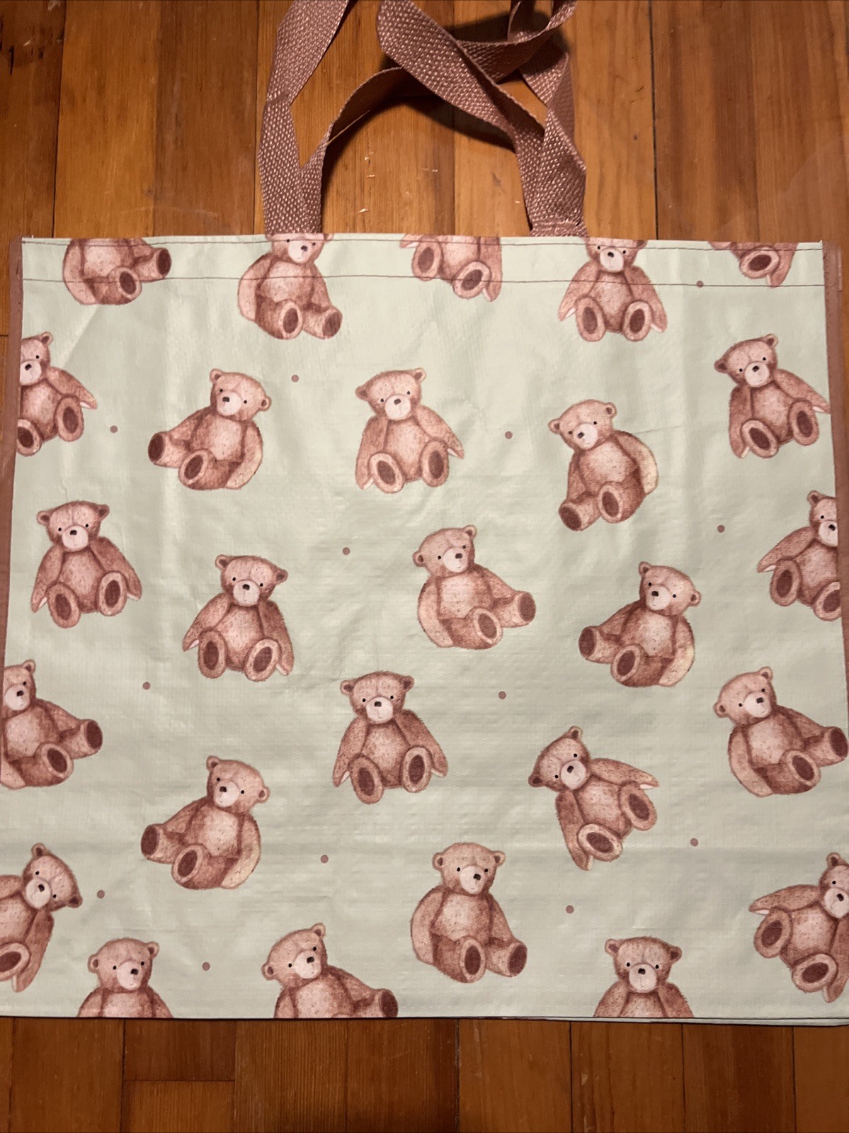 NEW Reusable Large Shopping Grocery Bag Tote TEDDY 🧸 BEARS all over