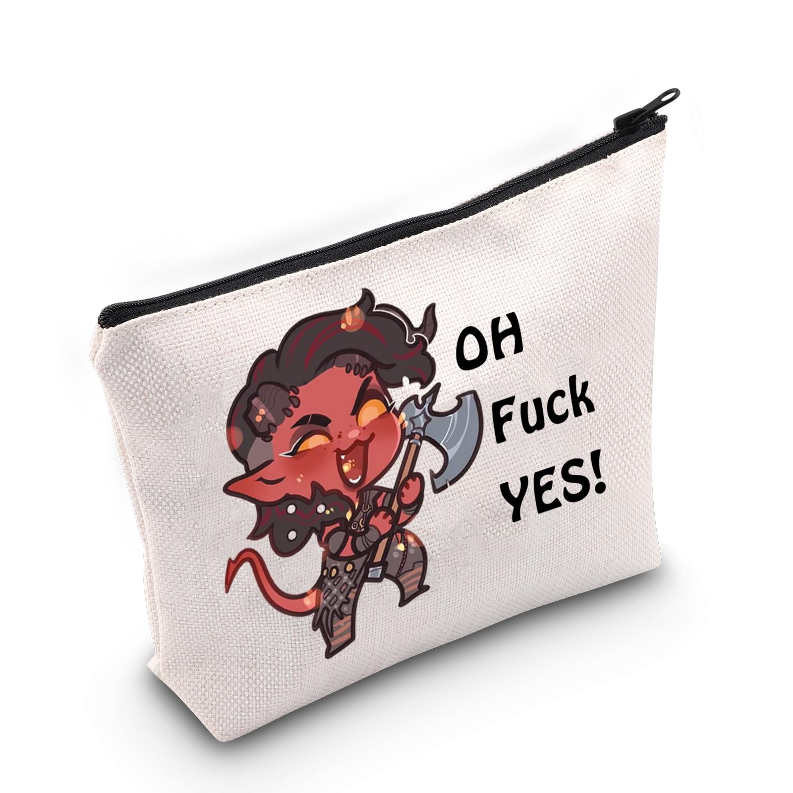 JXGZSO Oh F Yes Karlach Inspired Cosmetic Bag Funny RPG F