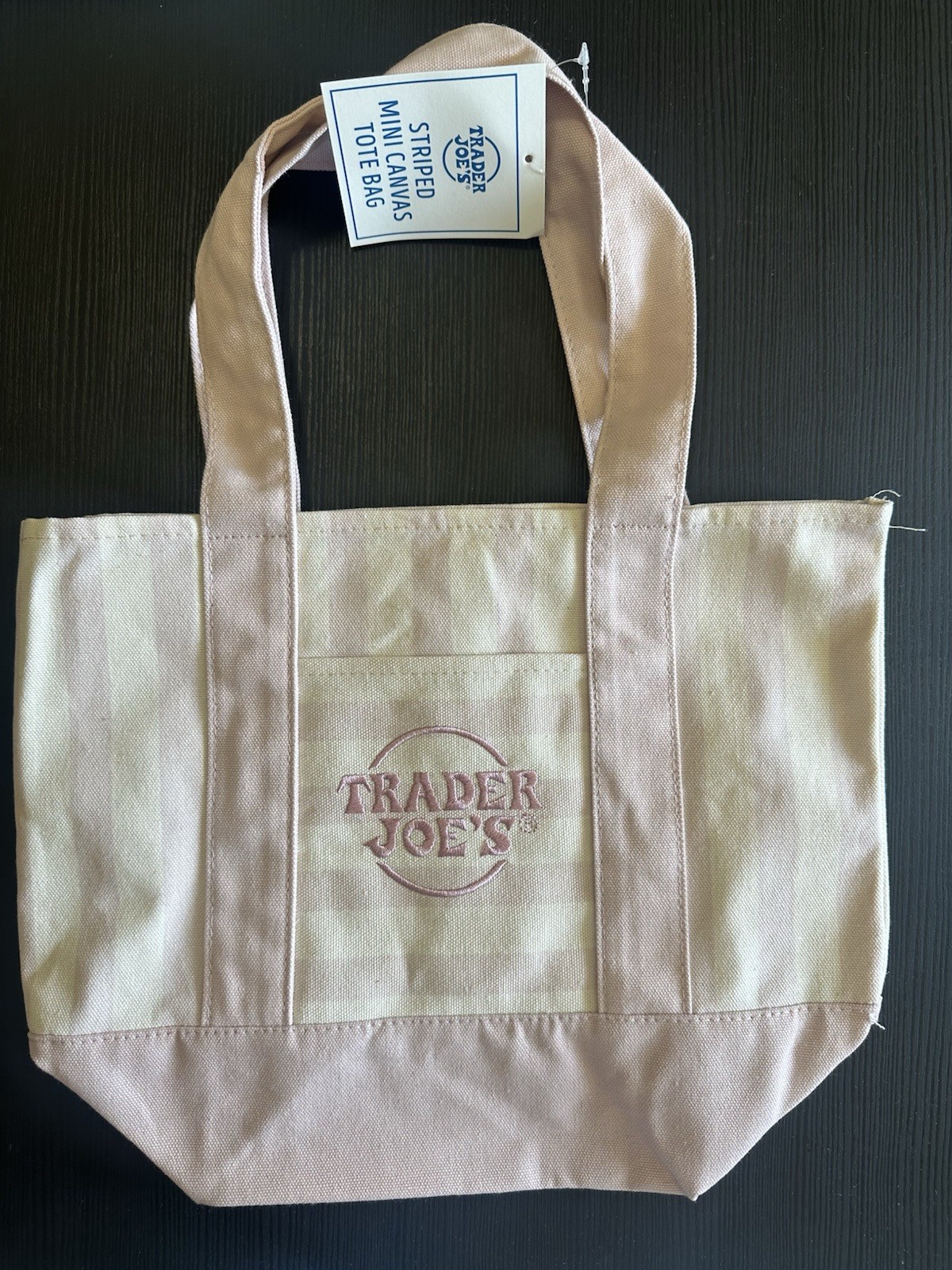 Trader Joe’s Striped Mini Canvas Tote Bag Set of 4 Multicolor w/ Tags