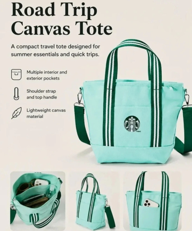 NEW 2026 Starbucks Road Trip Canvas Tote Bag Collection Limited Edition