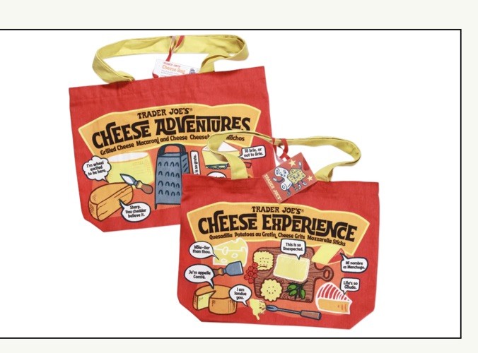 Trader Joe’s NEW Cheese Adventures reusable canvas shopping bag/tote Limited!