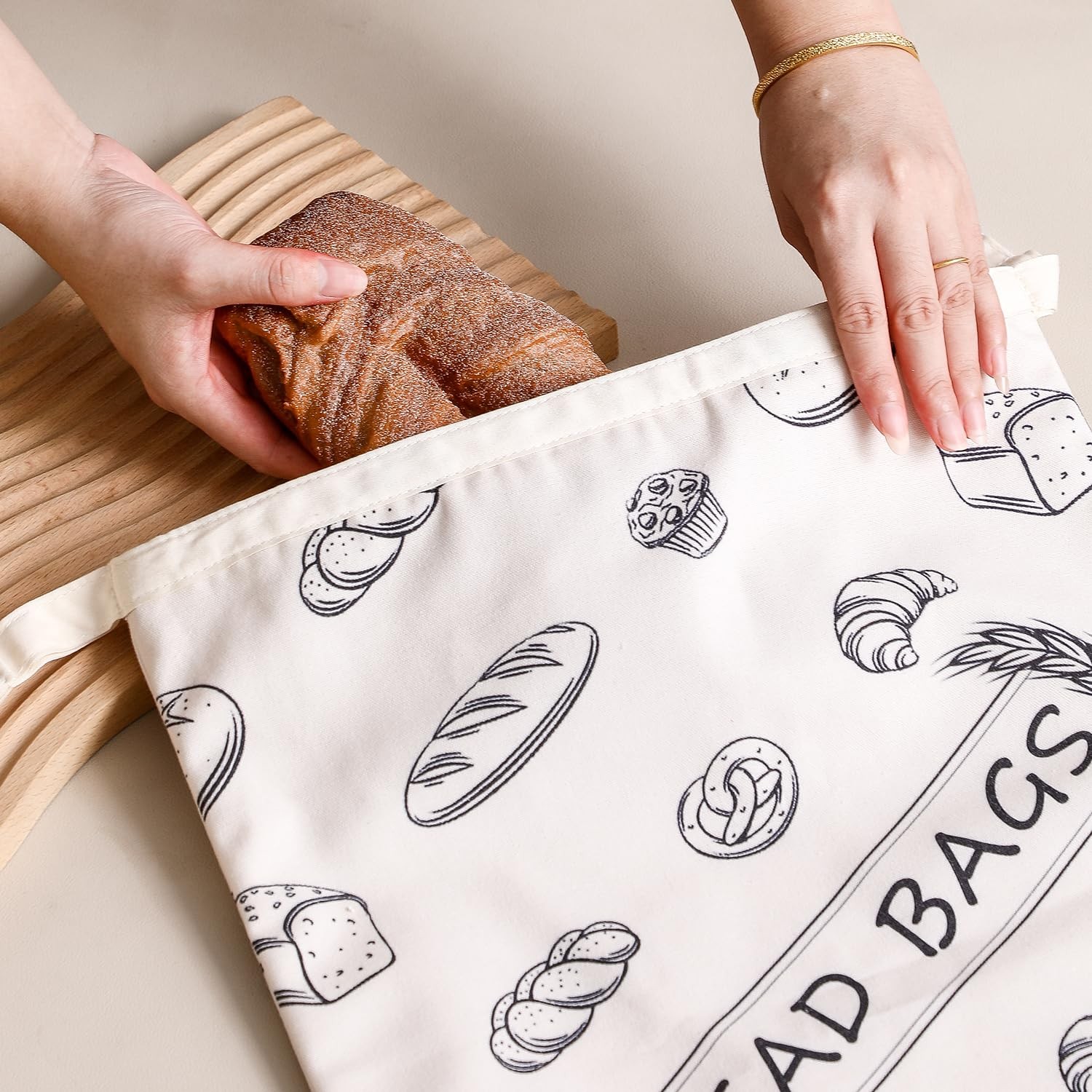 ByGuan Beeswax Reusable Bread Bags for 13 inches x 16.5 x 1 inch, MIX