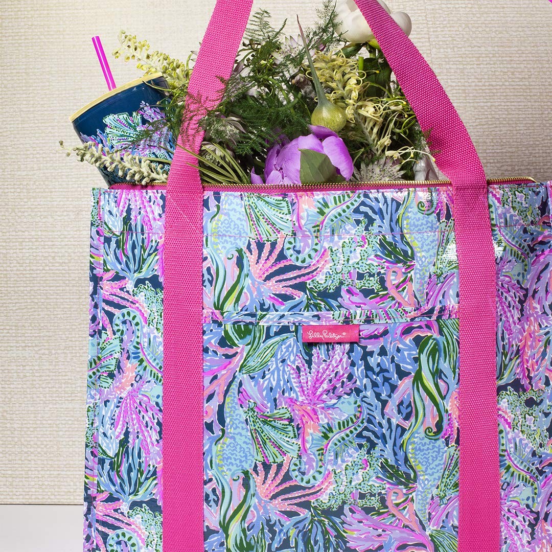 Insulated Market Shopper Bag Large Capacity, Oversize Reusable Grocery Tote w…