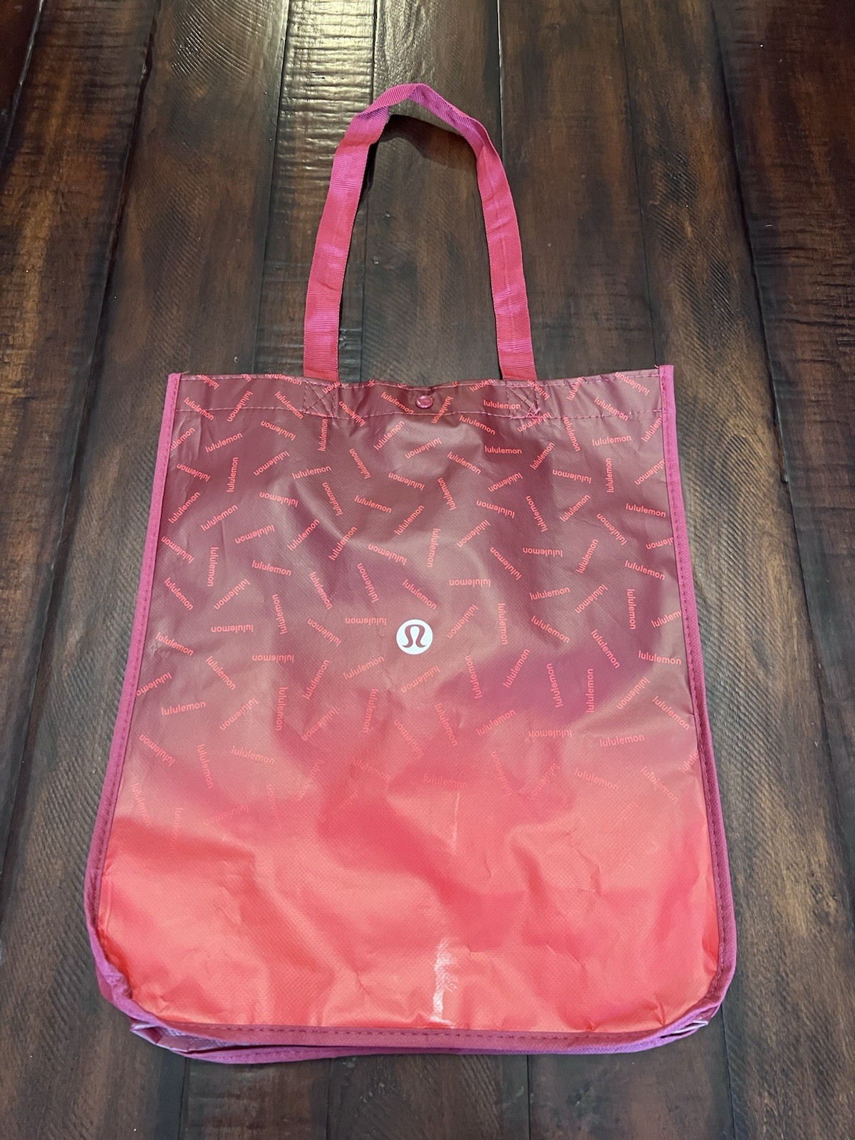 Lululemon Large Reuseable Store Shopping Bag/Tote – 14 x 16 x 6 – Red Ombre