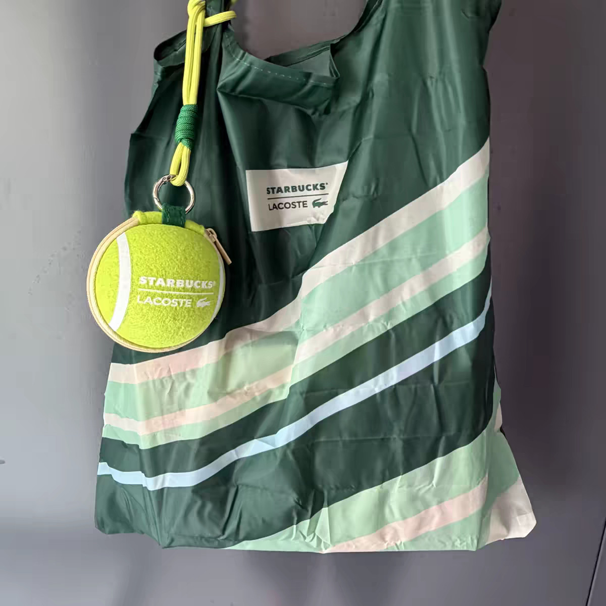 Starbucks x Tennis Theme Foldable Tote Bag+Tennis Ball Coin Purse Limited Collab