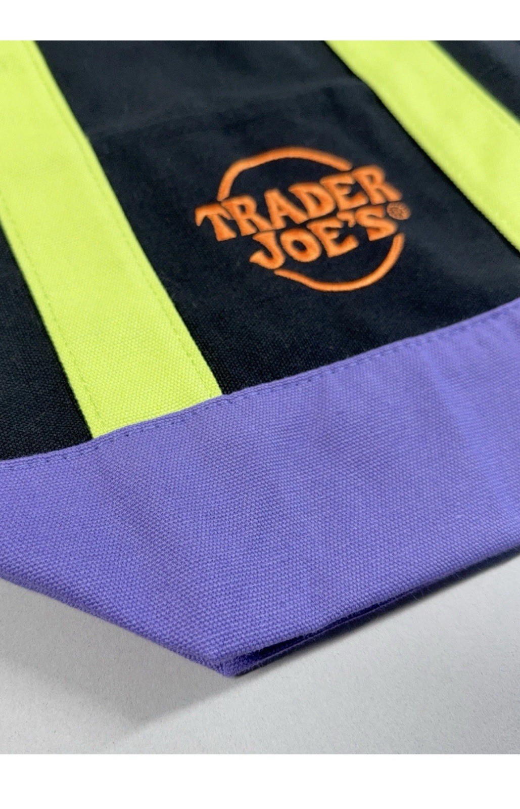 Limited Trader Joe’s Mini Black / Green Canvas Tote Bag NEW X
