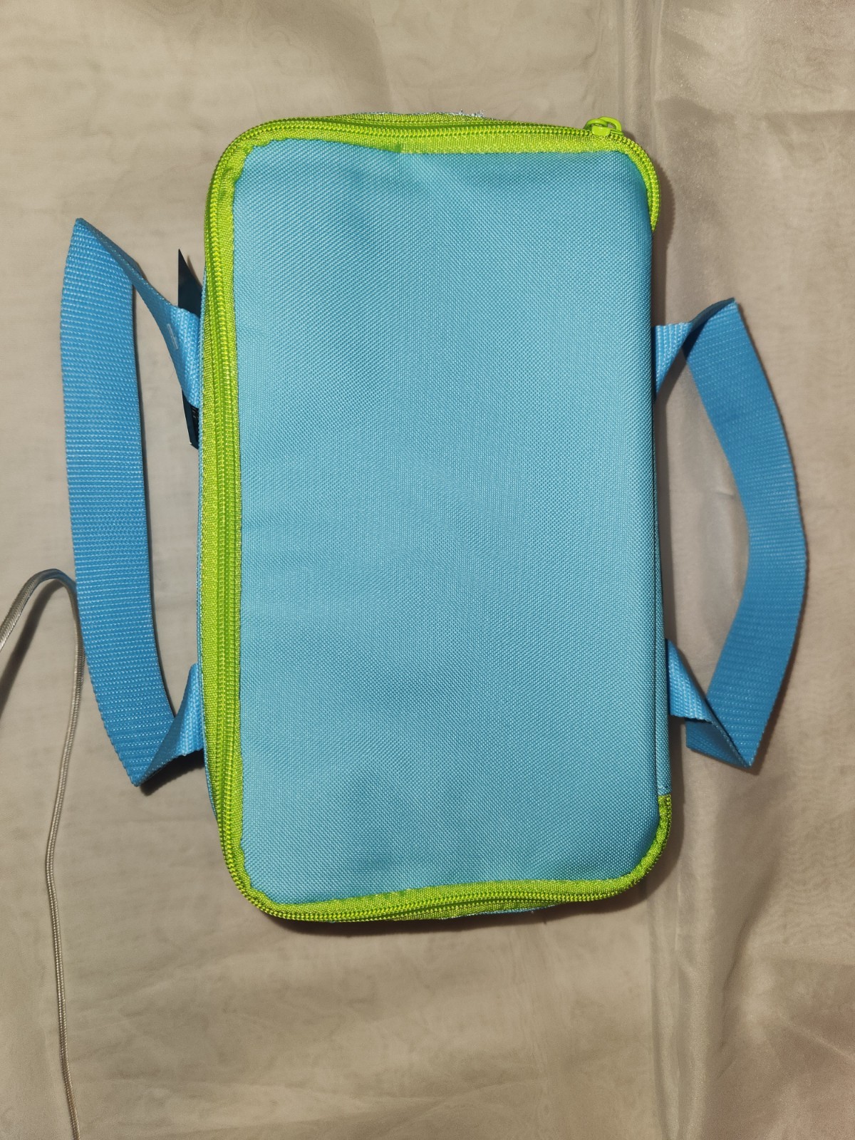 NWT Trader Joe’s Mini Insulated Tote Cooler Bag 1.5-Gal Blue Lunch Travel Beach