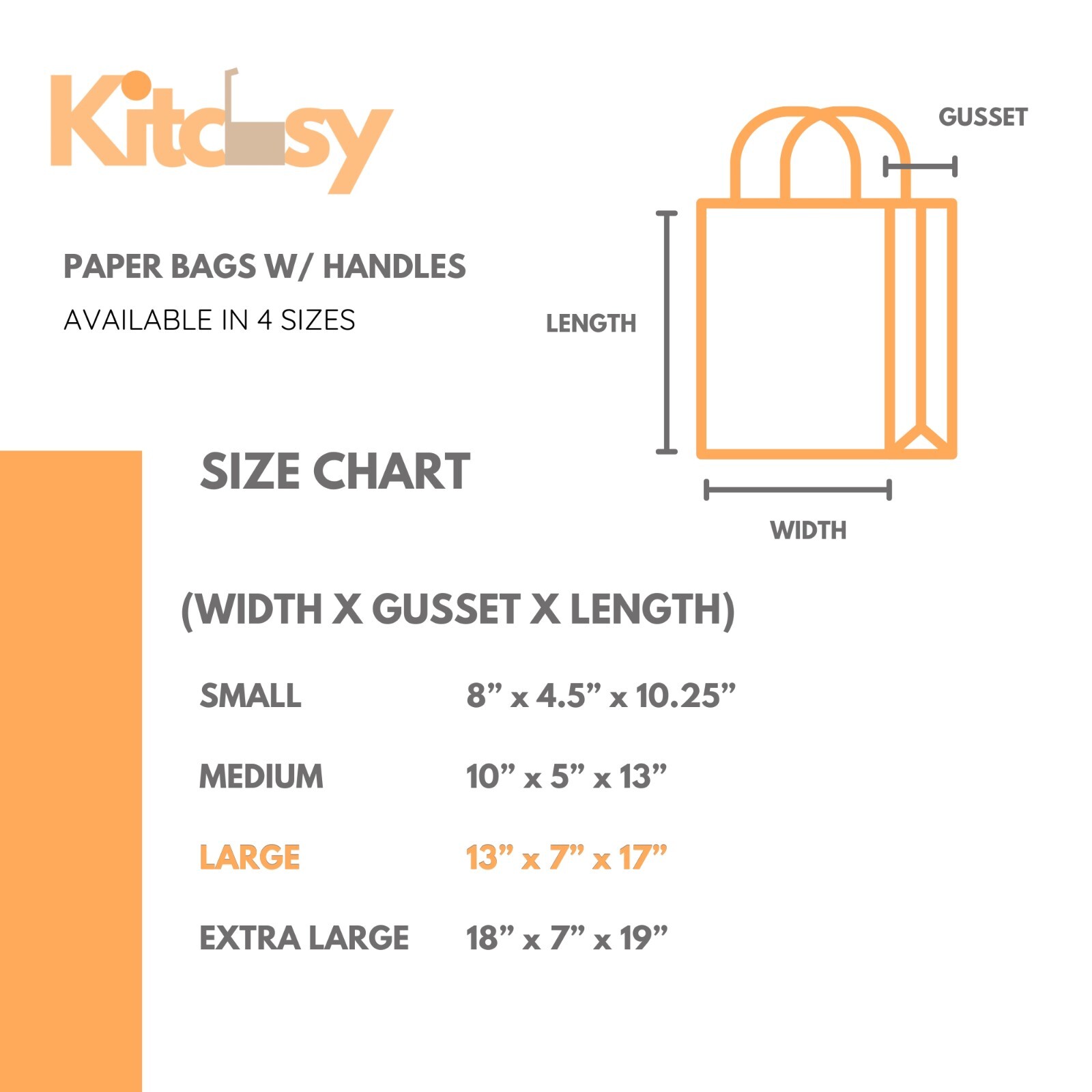 150 Pack – Large White Kraft Paper Bags with Handles [13x7x17 Inches]