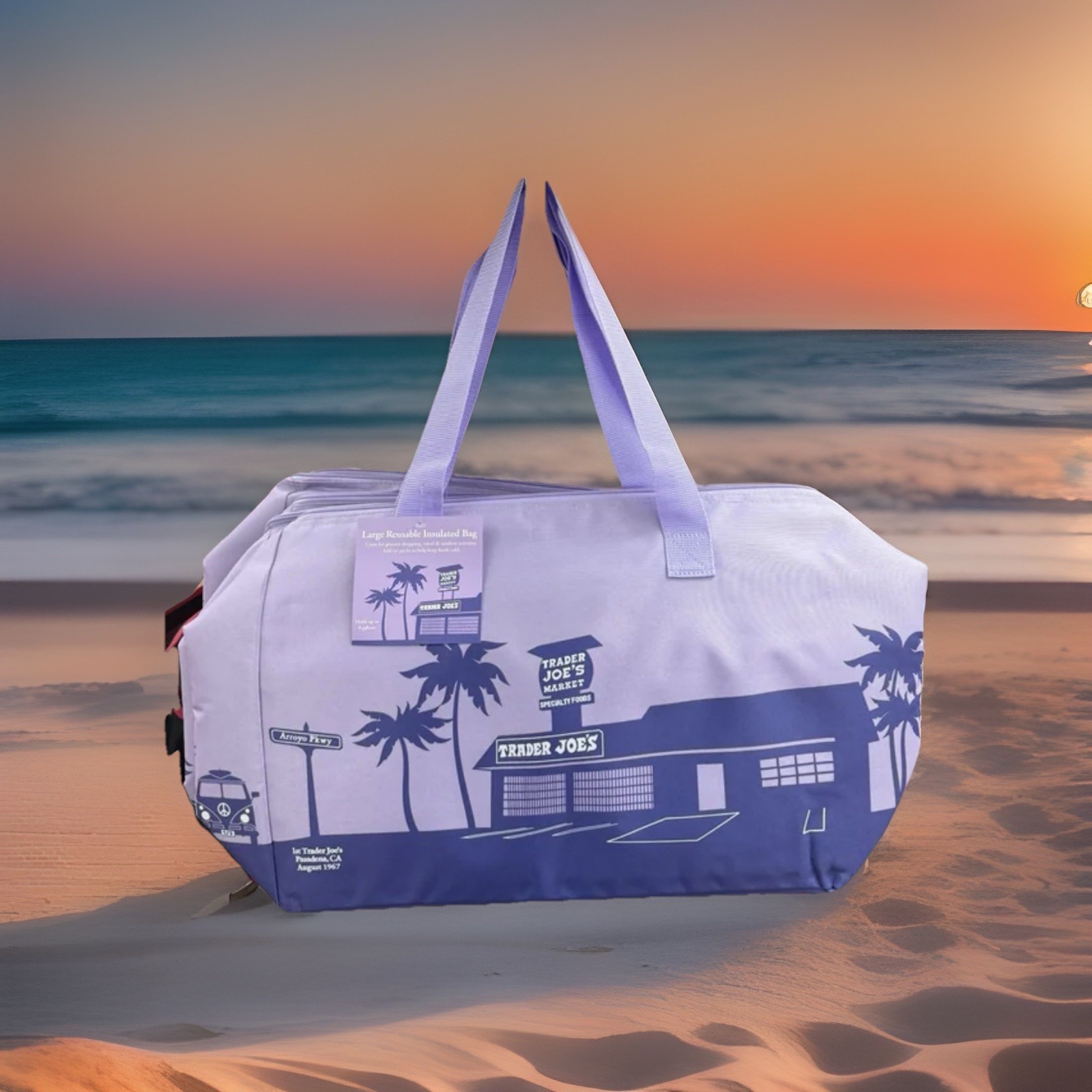 Trader Joe’s Purple Limited Edition Reusable Insulated Shopping Eco Bag 8 Gal