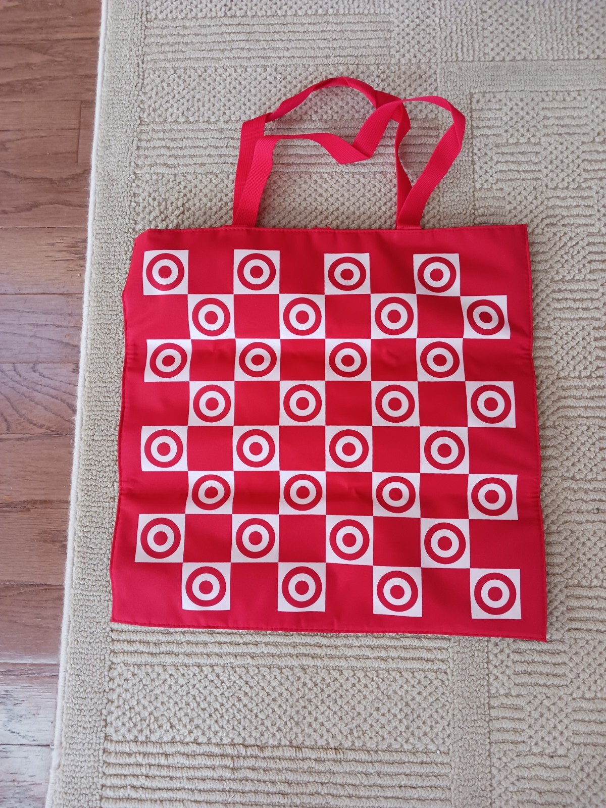 TARGET Bullseye REUSEABLE TOTE BAG 16″ x 16″ Square UNUSED Inner Zip Pocket