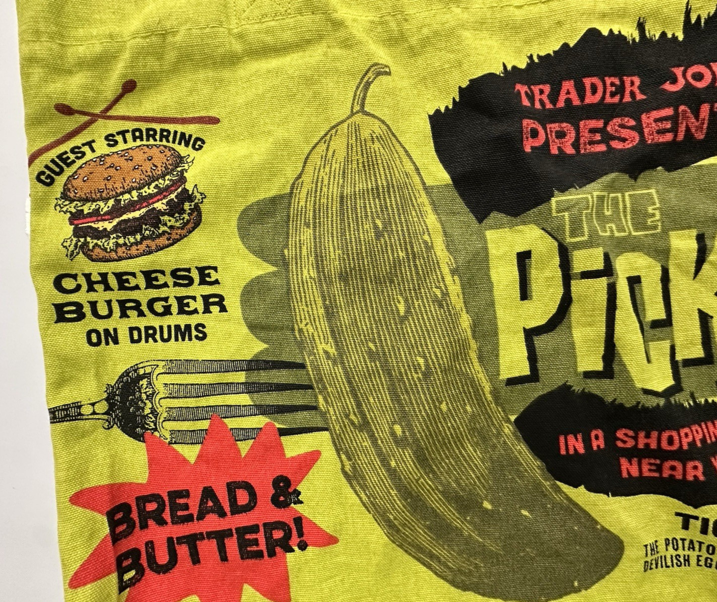 Trader Joe’s The Pickles Reusable Grocery Tote Bag Pickle Concert Design Viral