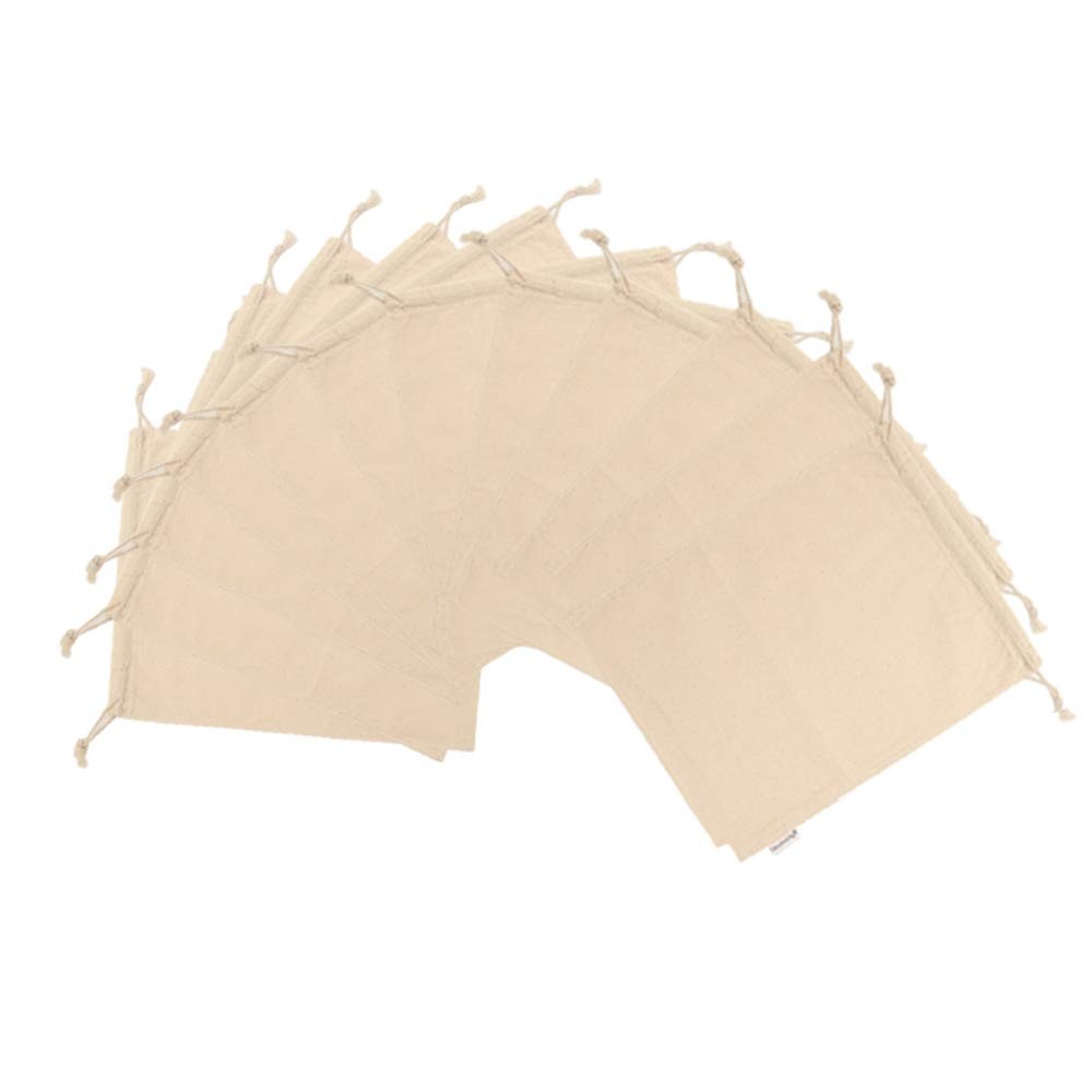 100% Cotton 10- by 12-Inch Muslin Bags with Drawstring, 12-Pack XLarge