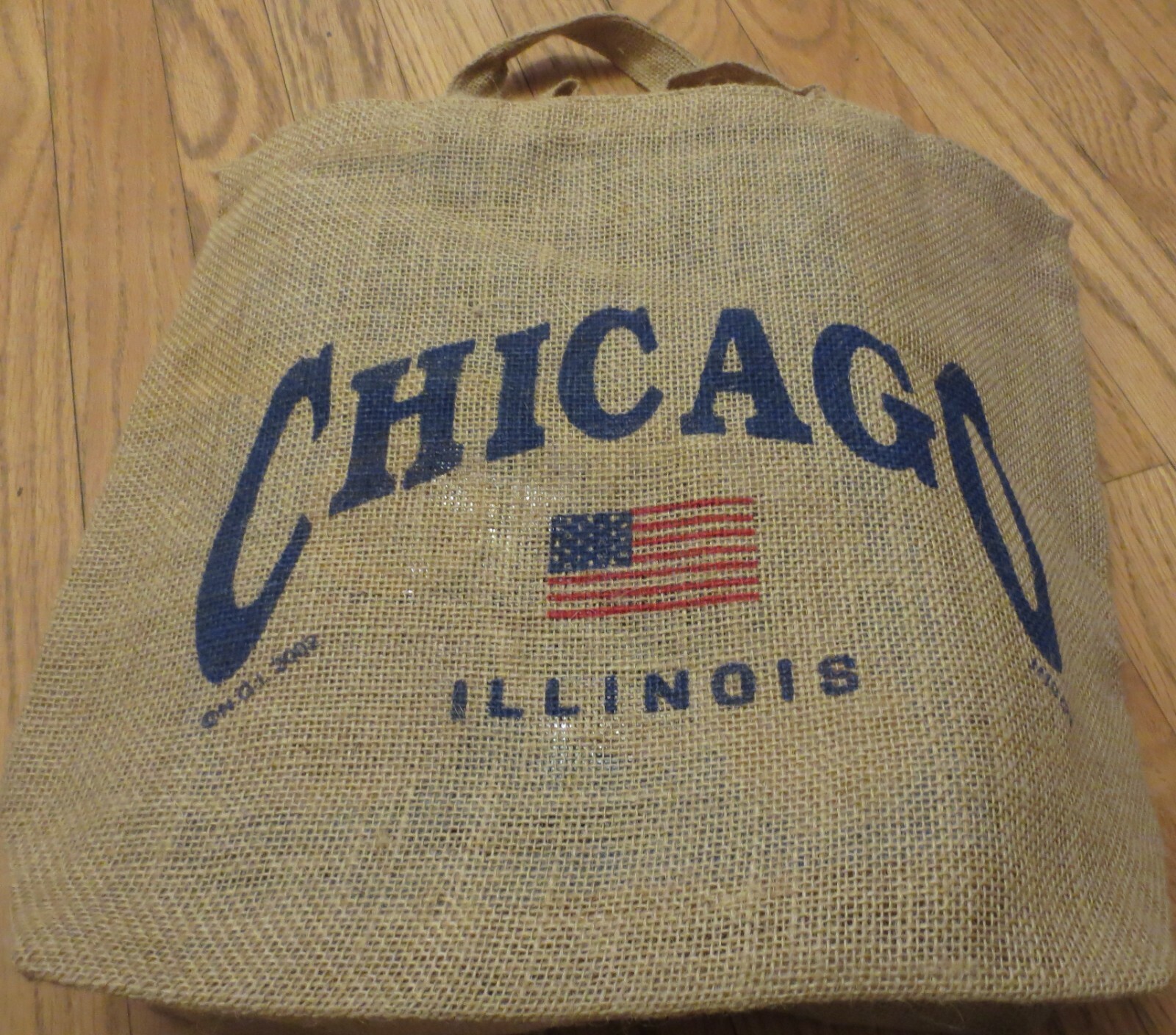 25 Tote Bag Chicago Printing Both Side Jute Reusable 14×12 Bottom Gusset $1.50