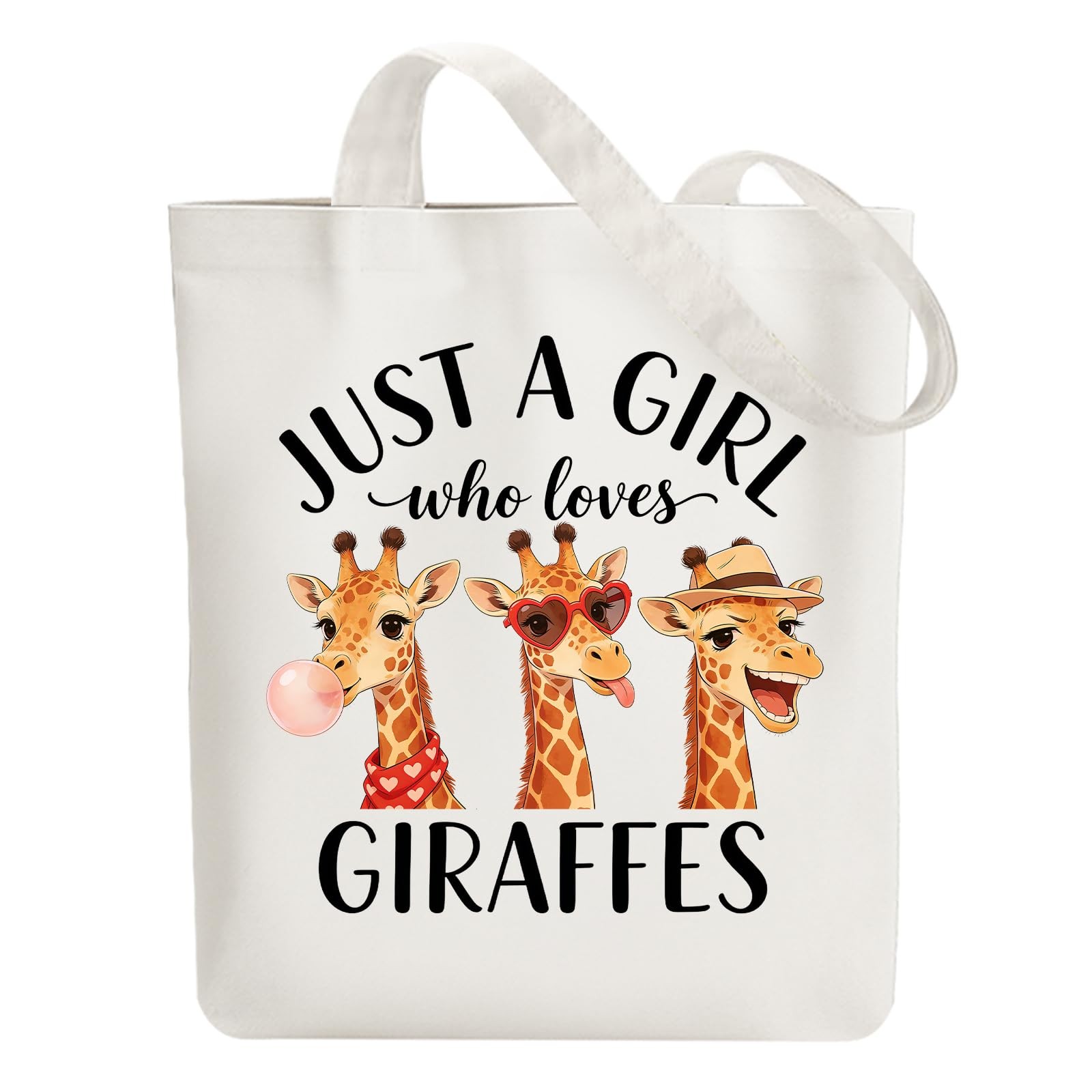 Animal Canvas Tote Bag Giraffe Reusable Cotton Bag for Women, Durable Cloth S…