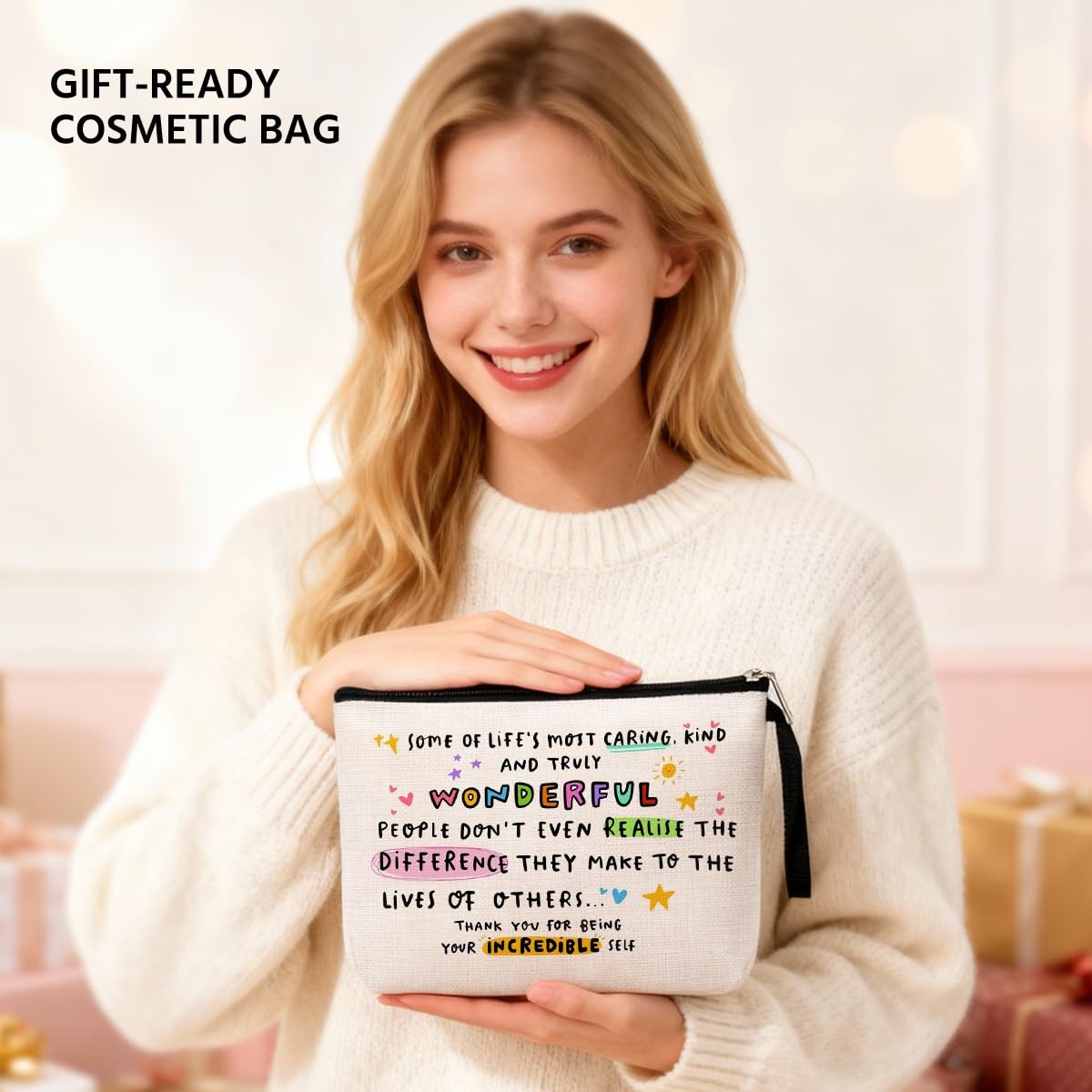 Appreciation Gifts Inspirational Makeup Bag Thank You Multicolor1000