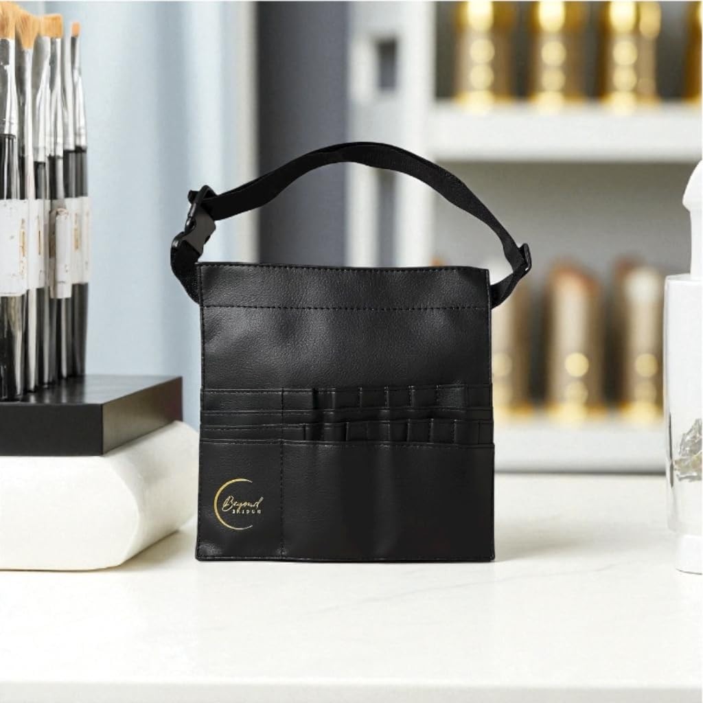 Beyond Shadow Brand™ – Black PU Leather Makeup 10X10X0.2 Inch, Jet
