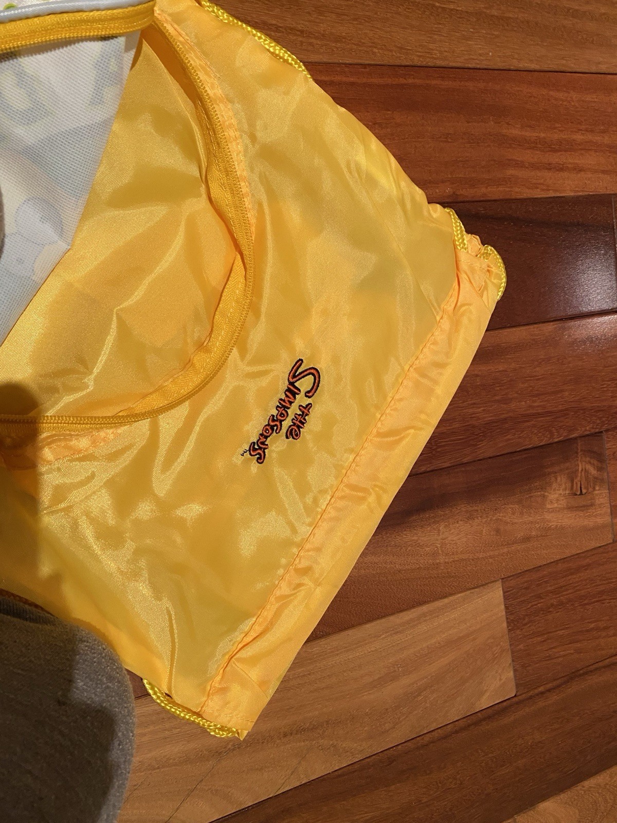 The Simpsons Backpack Bag Yellow New 13” X 17” Zipper Yellow Drawstring