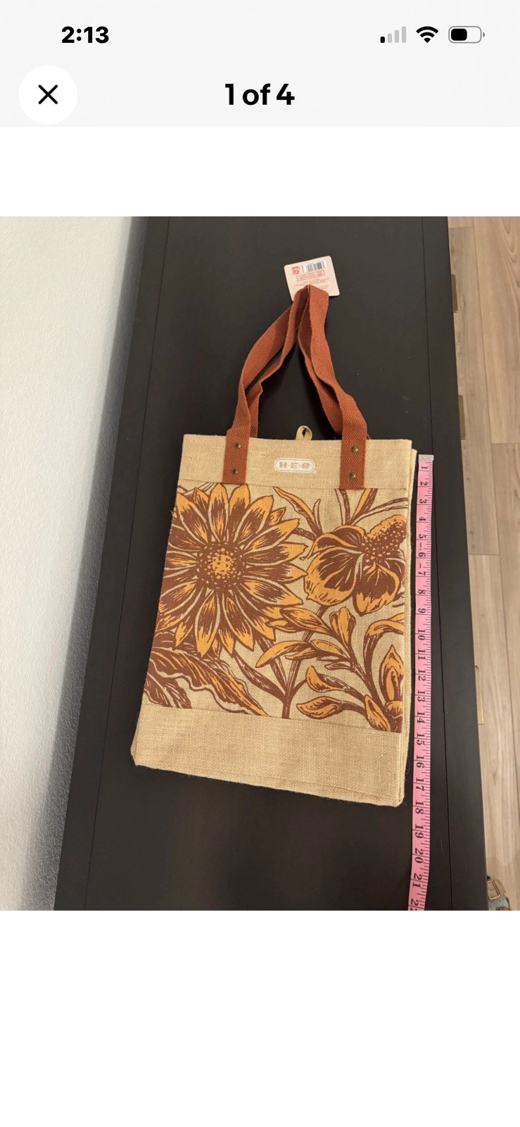 HEB Sunflower Jute Tote
