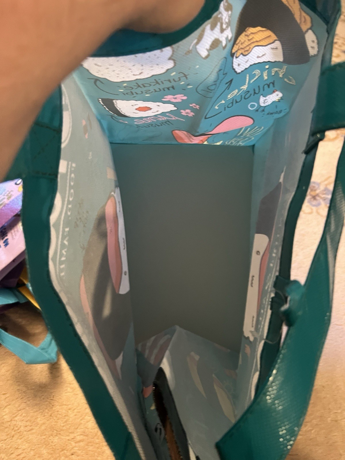 Foodland Hawaii Set Of 3 Reusable Tote Bags ~ Spam Musubi Pho Noodles Pun Poke