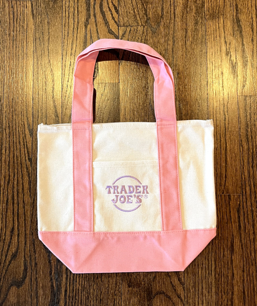Trader Joe’s Pastels: Pink, Lavender, (PICK YOUR COLOR) Mini Canvas Tote Bag NWT