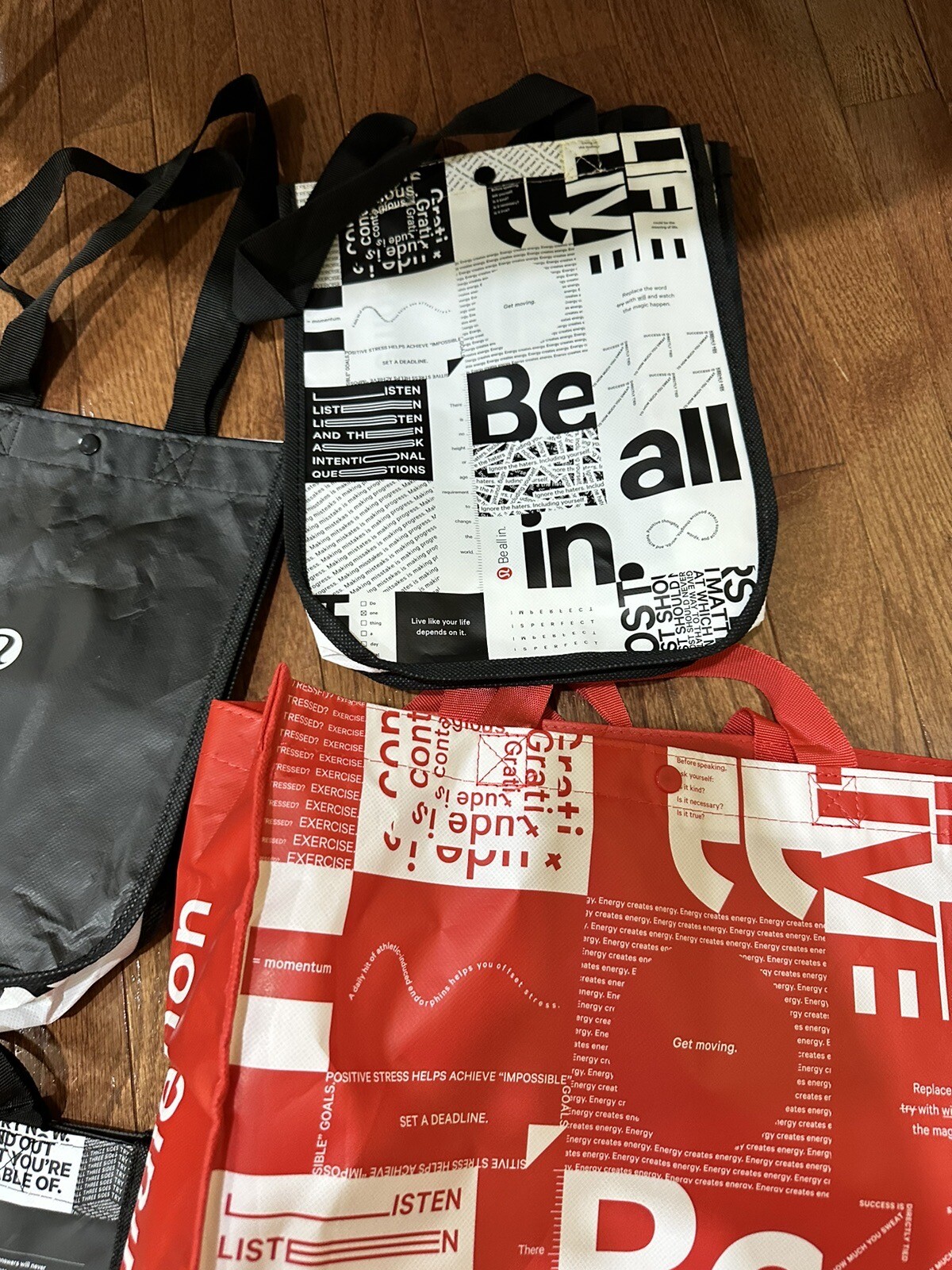 6 X New Jumbo To Small lululemon shopping bag Various Rare Ones